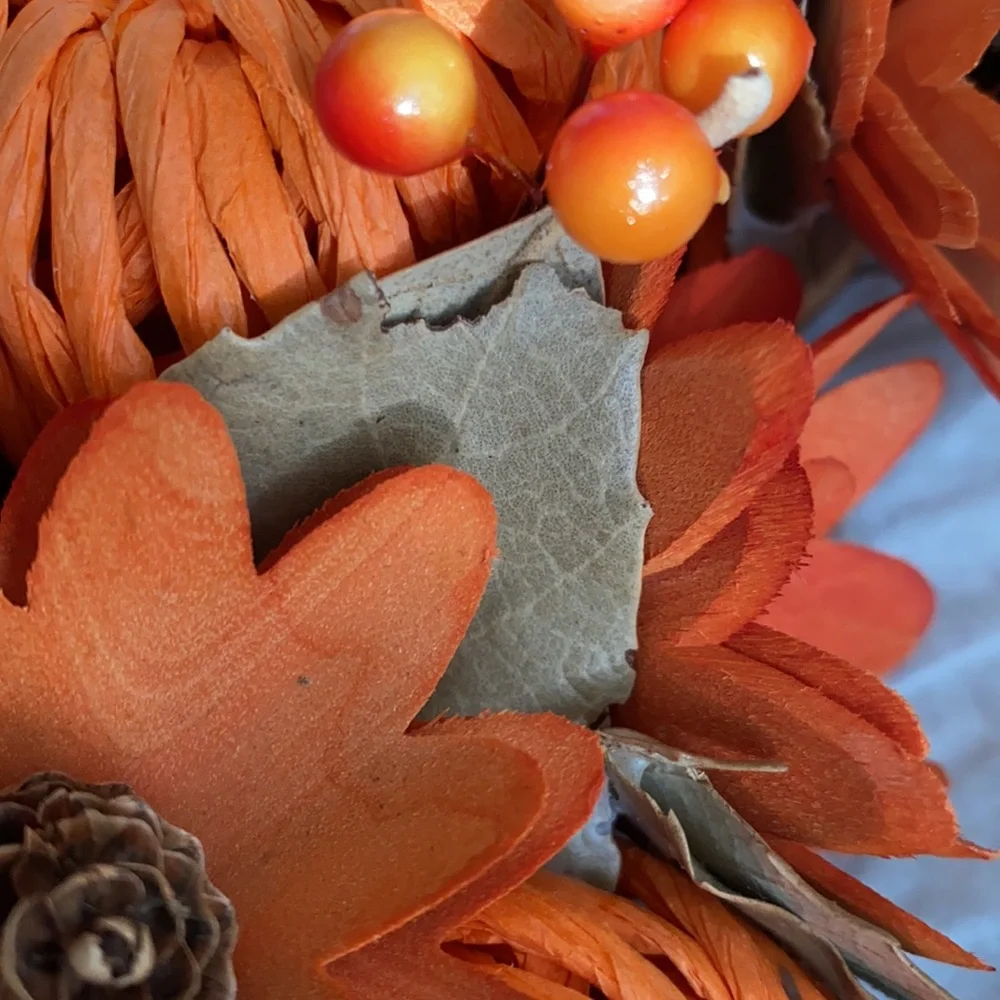 Fall autumn harvest orange wreath
